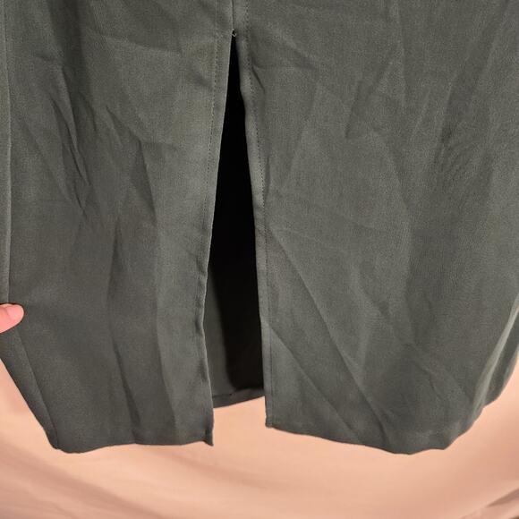 H&M Green High Neck Unlined Pin Tuck Gremlincore Goblincore Twee Womens 2 NEW - Picture 9 of 12